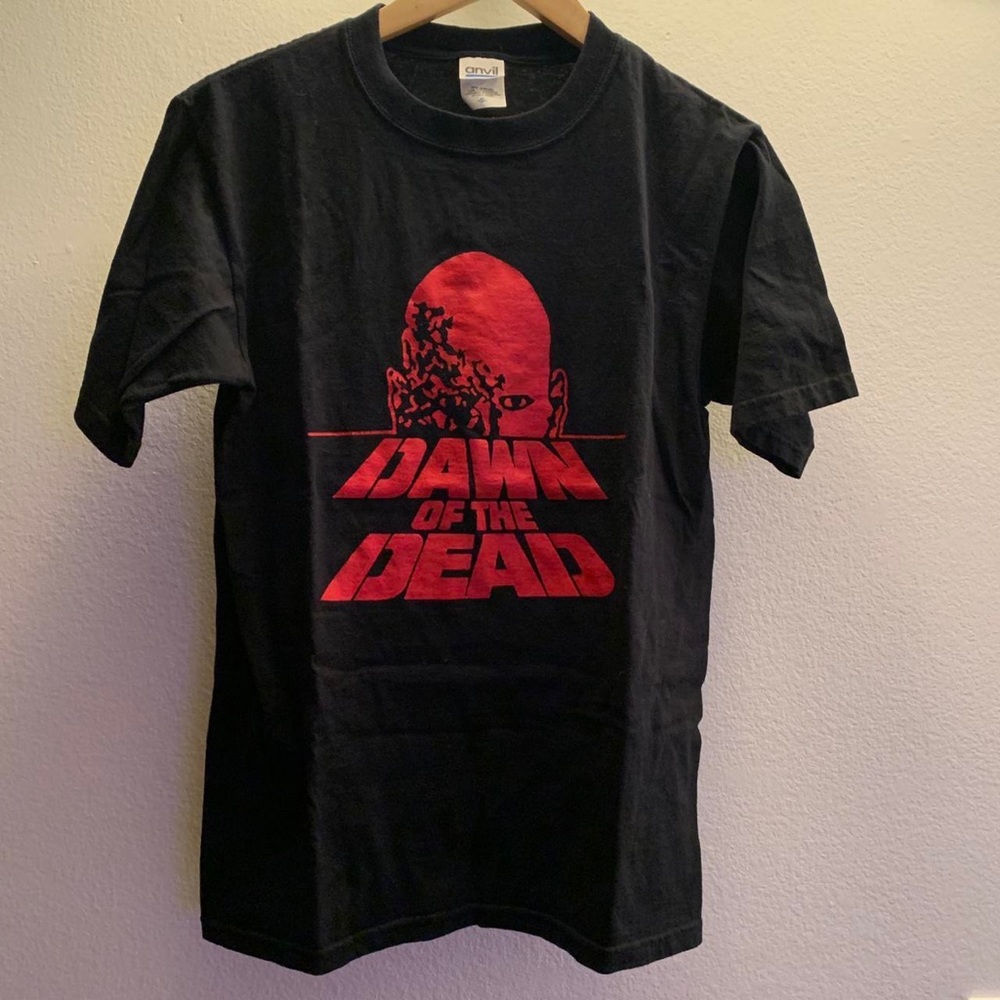 Vintage Dawn of The Dead Movie Promo T Shirt Rare Sz S Black Used Anvil 90s